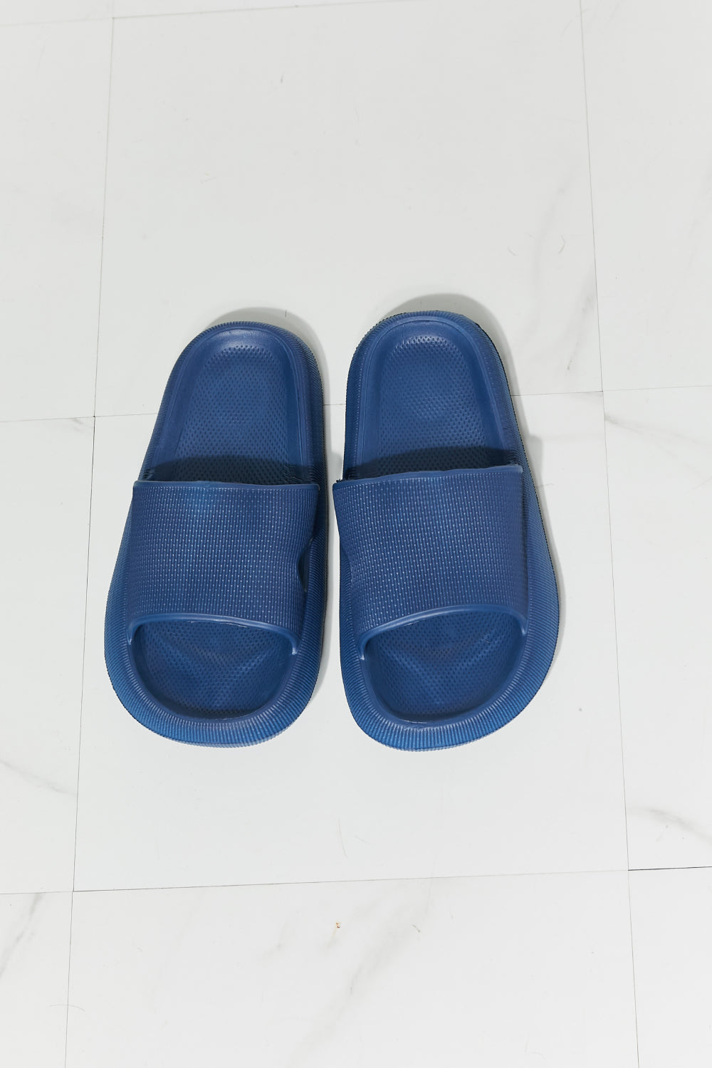 MMShoes Arms Around Me Open Toe Slides in Navy - AllIn Computer