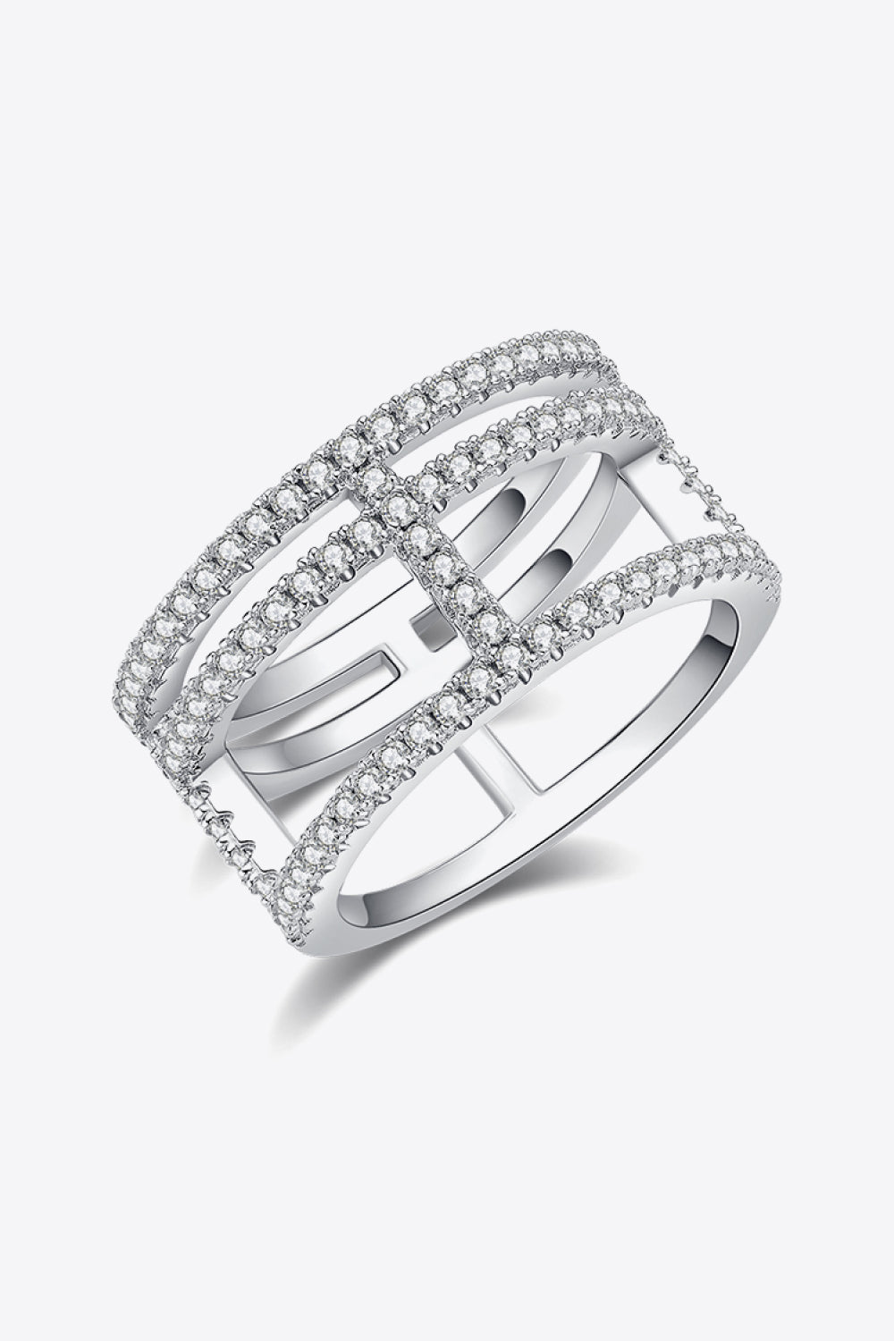 Adored Moissanite Cutout Wide Ring - AllIn Computer