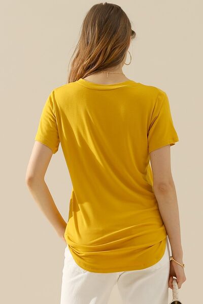 Ninexis Full Size V-Neck Short Sleeve T-Shirt - AllIn Computer