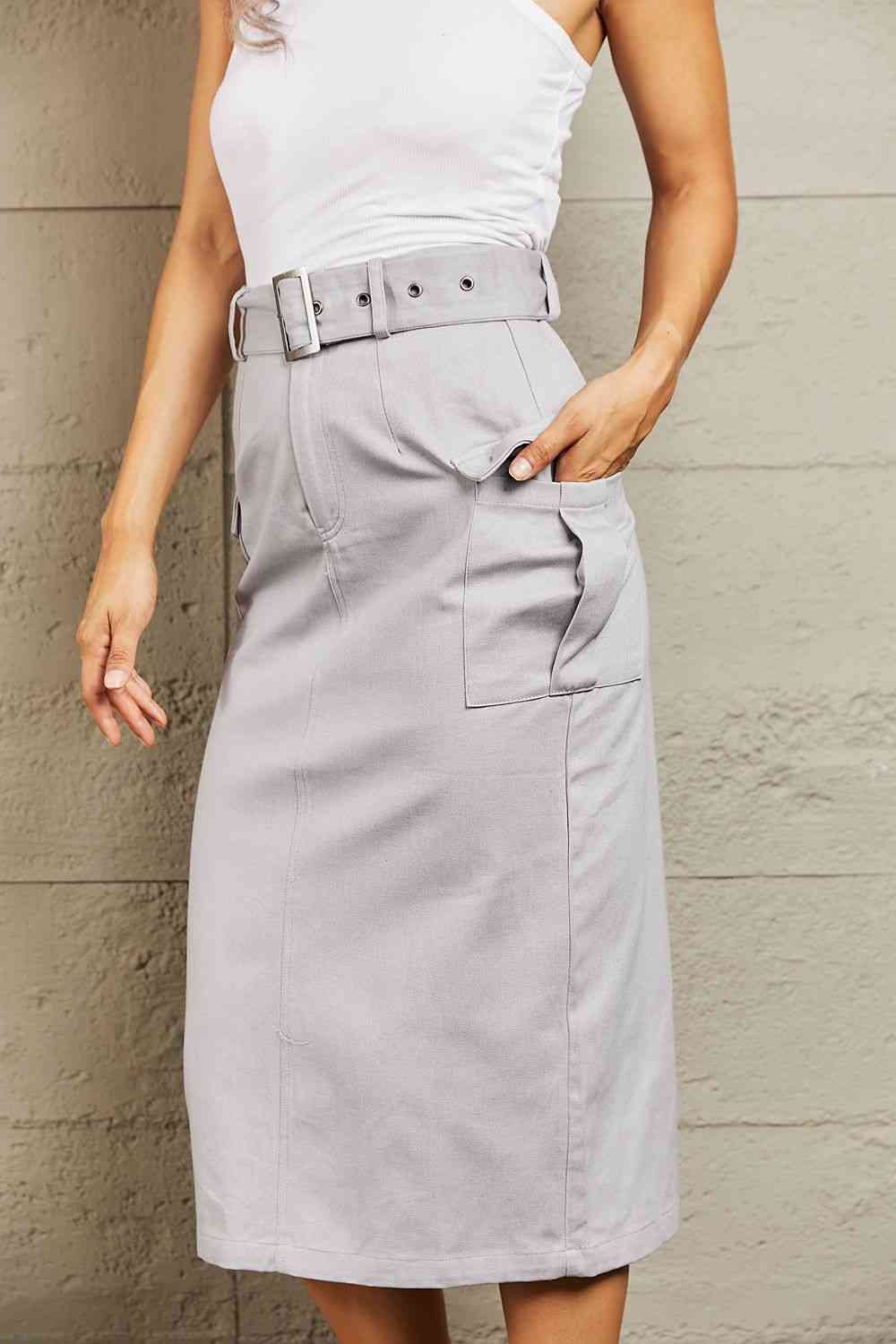 HYFVE Professional Poise Buckled Midi Skirt - AllIn Computer