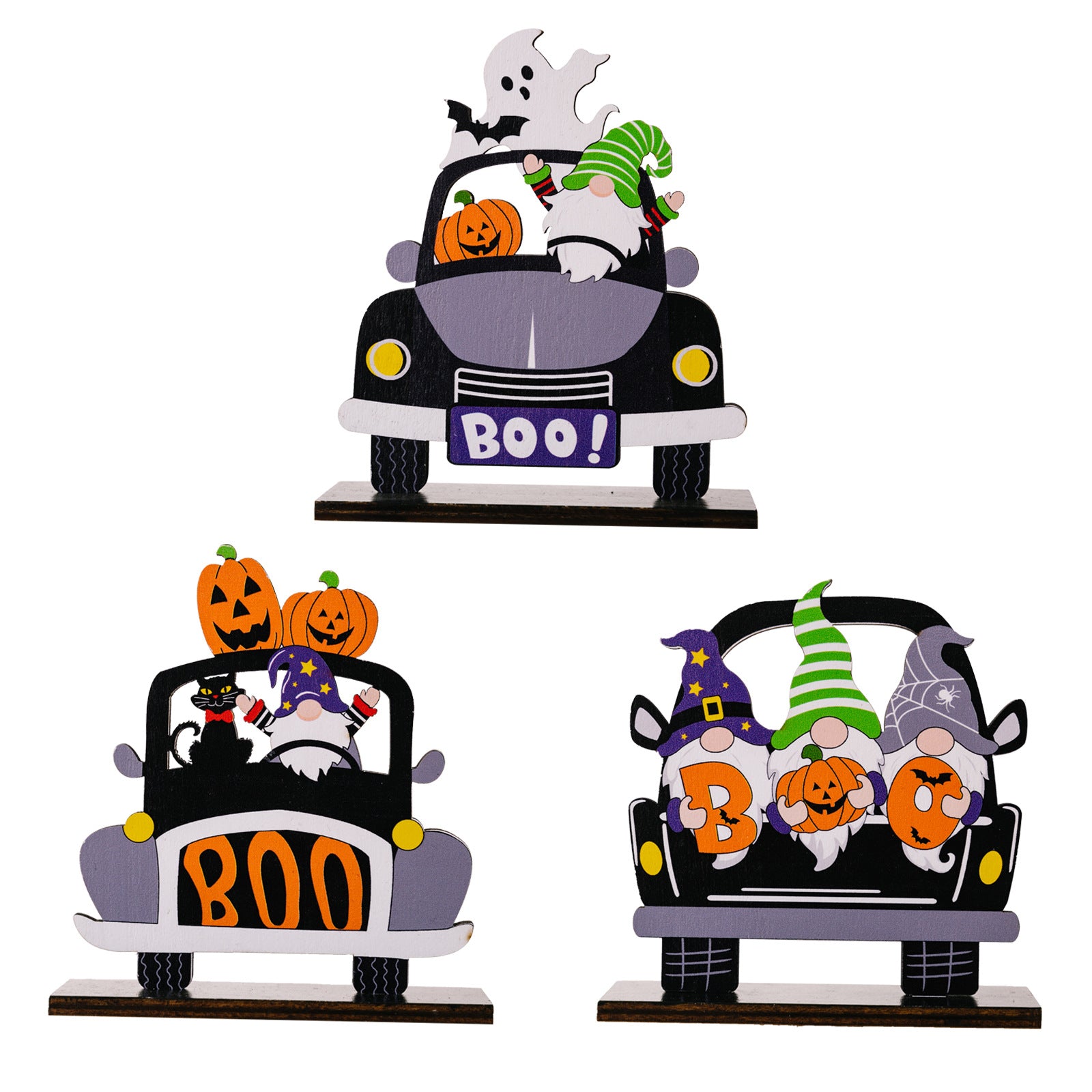 3-Piece Halloween Element Car-Shape Ornaments - AllIn Computer
