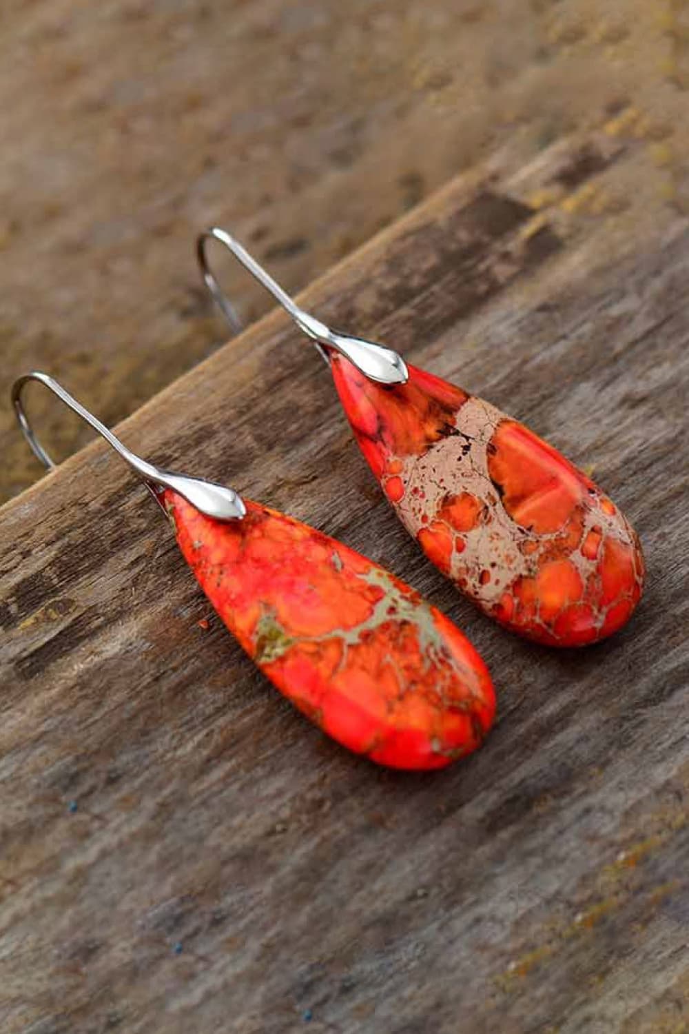 Handmade Teardrop Shape Natural Stone Dangle Earrings - AllIn Computer