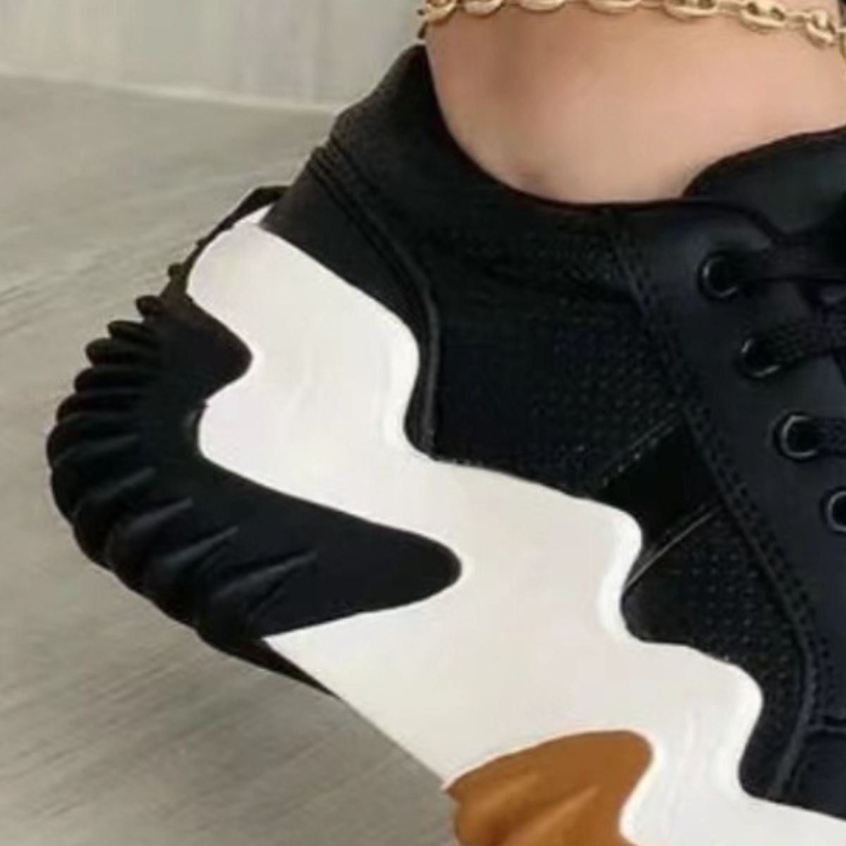 Lace-Up PU Leather Platform Sneakers - AllIn Computer