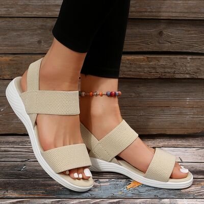 Rubber Open Toe Low Heel Sandals - AllIn Computer