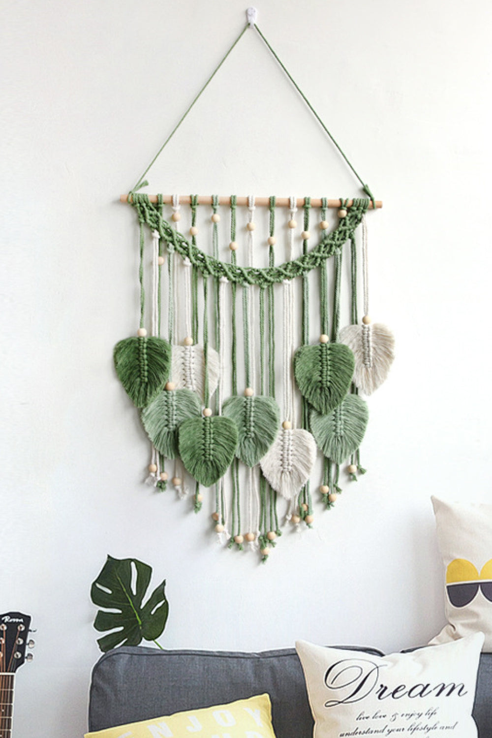 Macrame Leaf Fringe Hanging Wall Piece - AllIn Computer