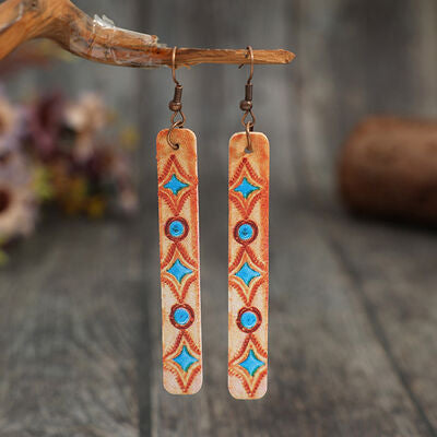 Geometric Leather Bar Earrings - AllIn Computer