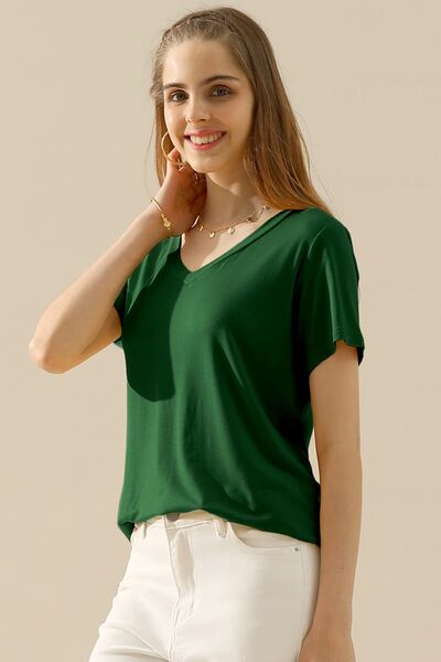 Ninexis Full Size V-Neck Short Sleeve T-Shirt - AllIn Computer