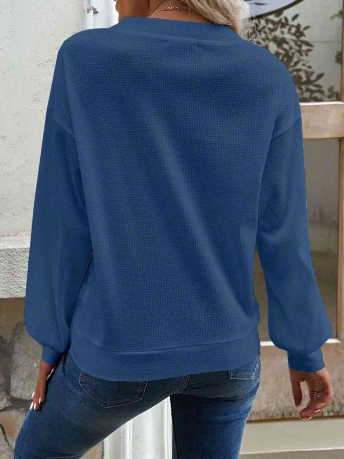 V-Neck Dropped Shoulder Blouse - AllIn Computer