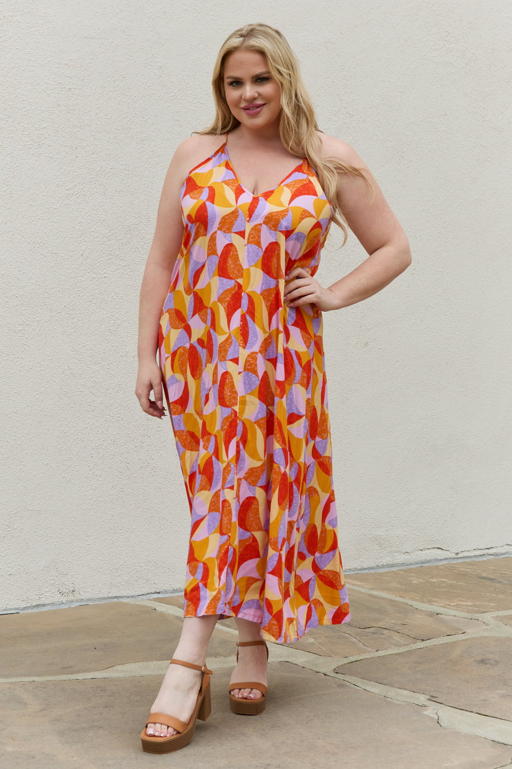 And The Why Full Size Printed Sleeveless Maxi Dress - AllIn Computer