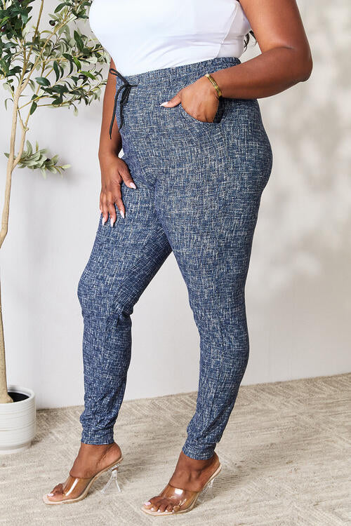LOVEIT Heathered Drawstring Leggings with Pockets - AllIn Computer