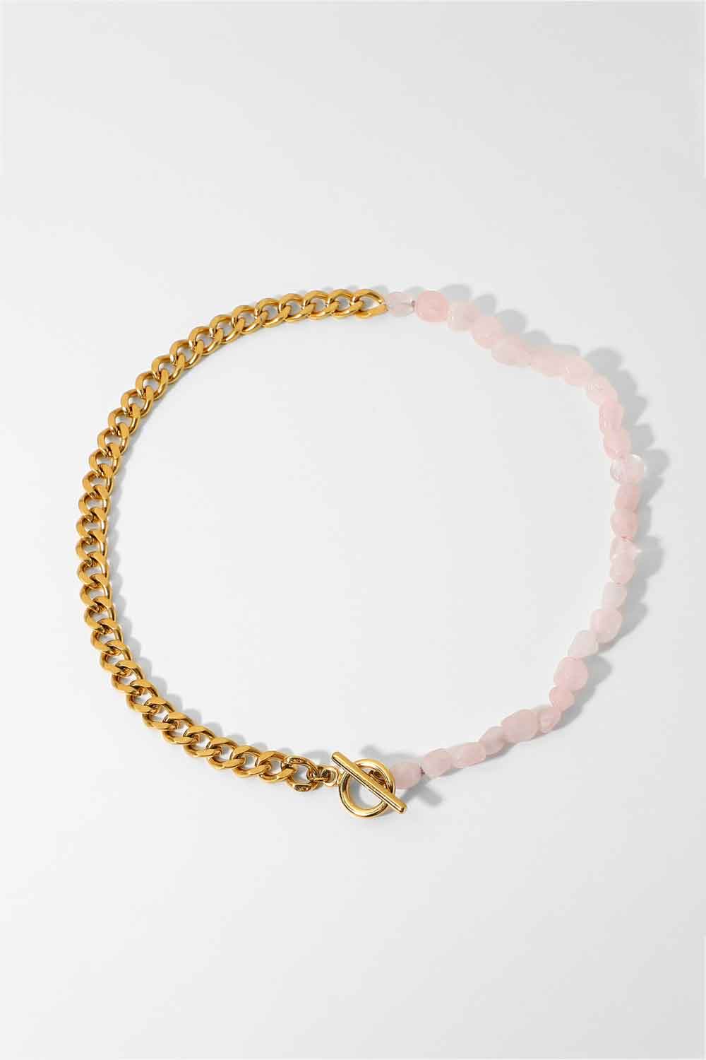 Stainless Steel Half Bead Half Chain Necklace - AllIn Computer