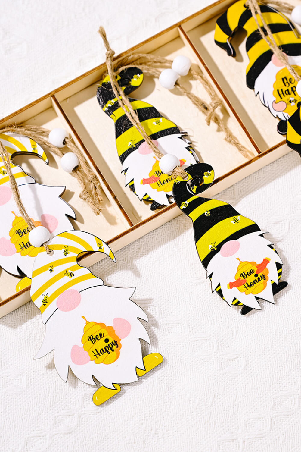 3-Pack Bee Wood Gnome Ornaments - AllIn Computer