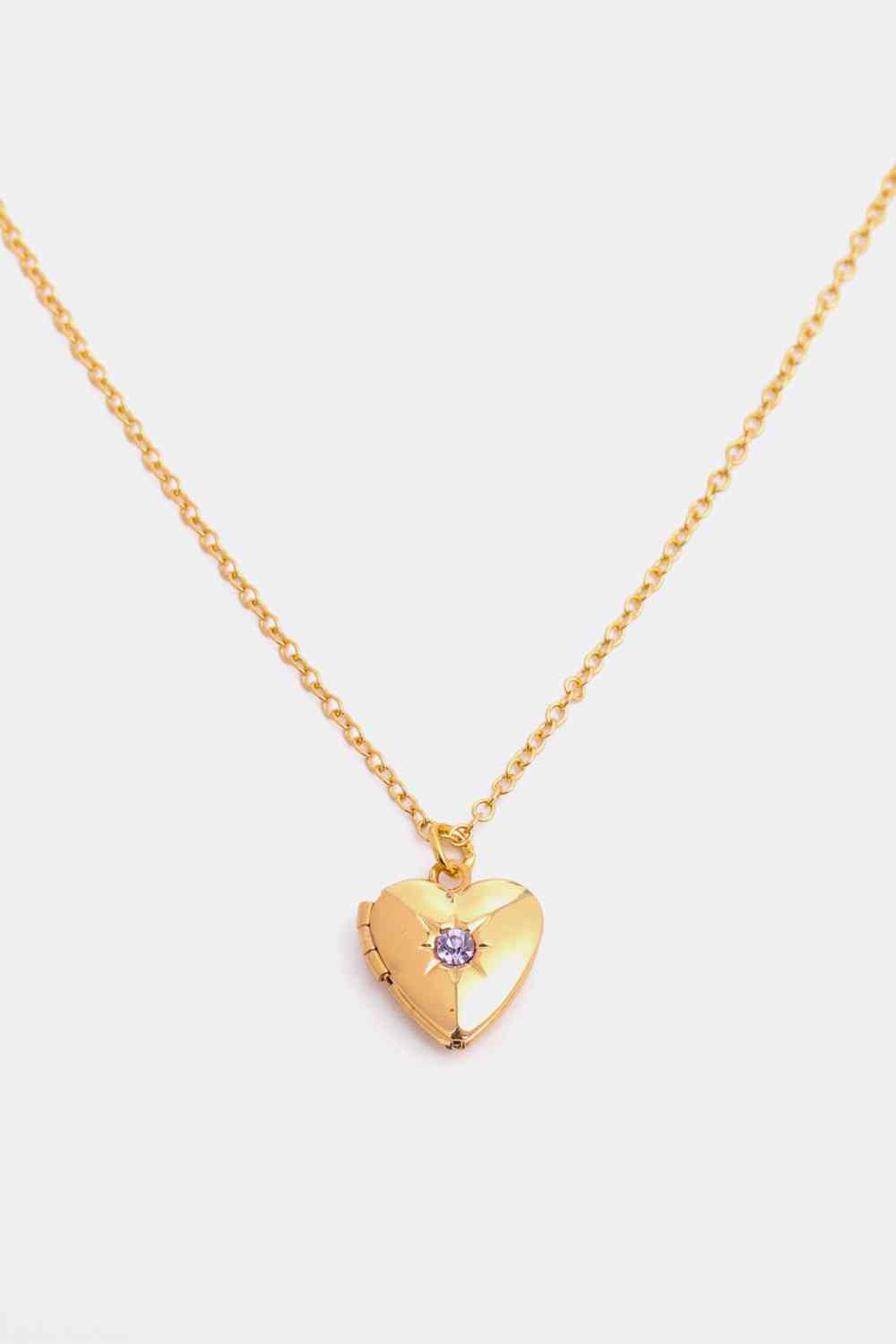Zircon Heart Shape 14K Gold-Plated Pendant Necklace - AllIn Computer