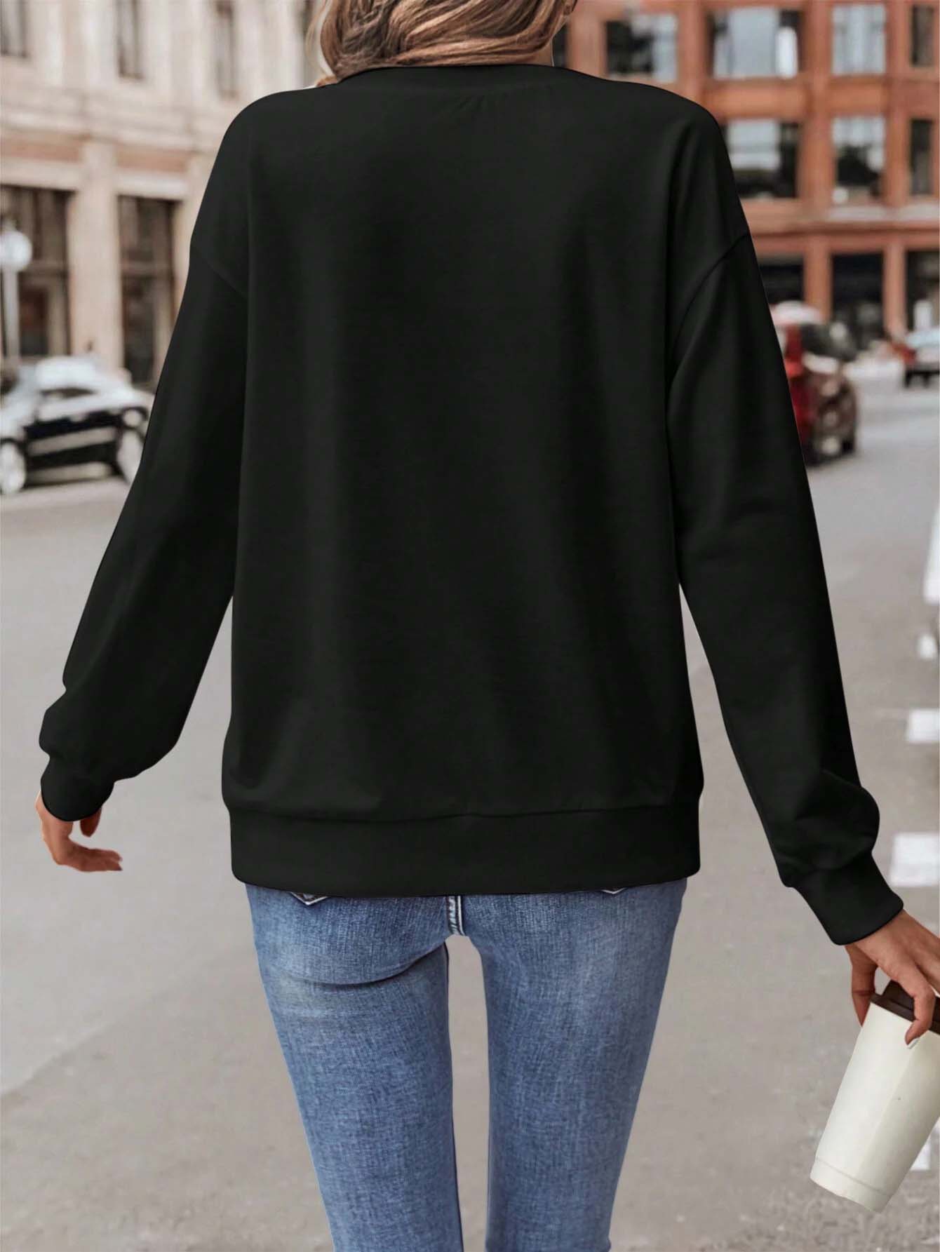 Sequin Heart Dropped Shoulder Sweatshirt - AllIn Computer