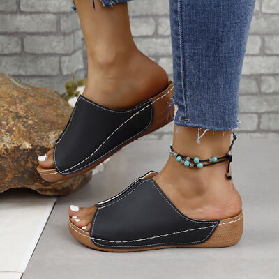 PU Leather Open Toe Sandals - AllIn Computer
