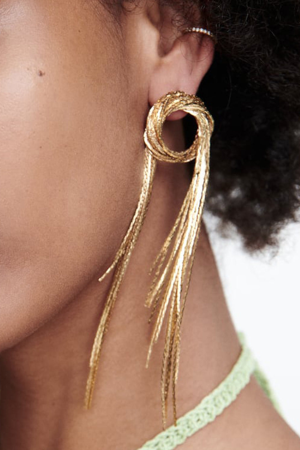Round Shape Fringed Copper Earrings - AllIn Computer
