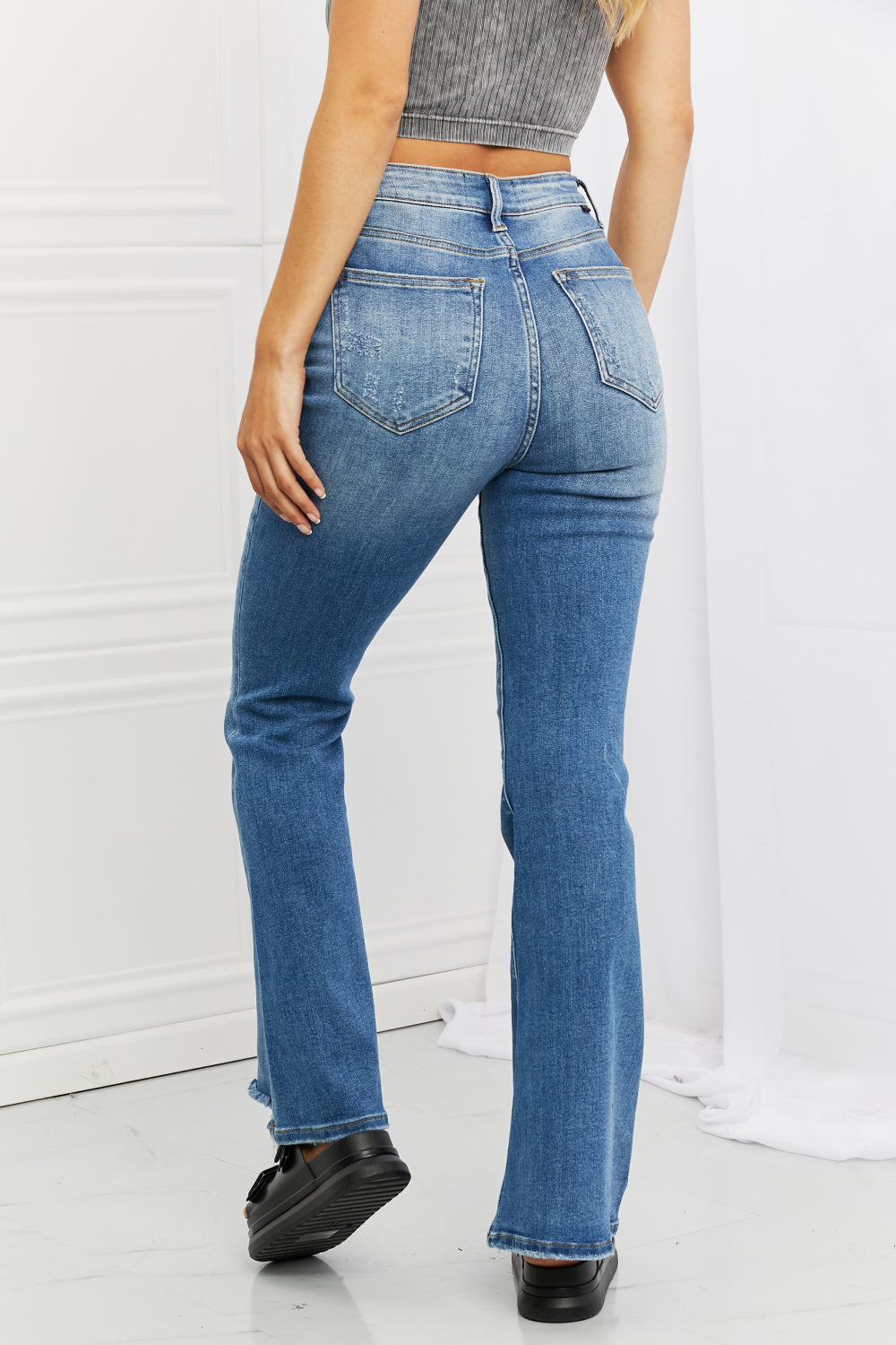 RISEN Full Size Iris High Waisted Flare Jeans - AllIn Computer