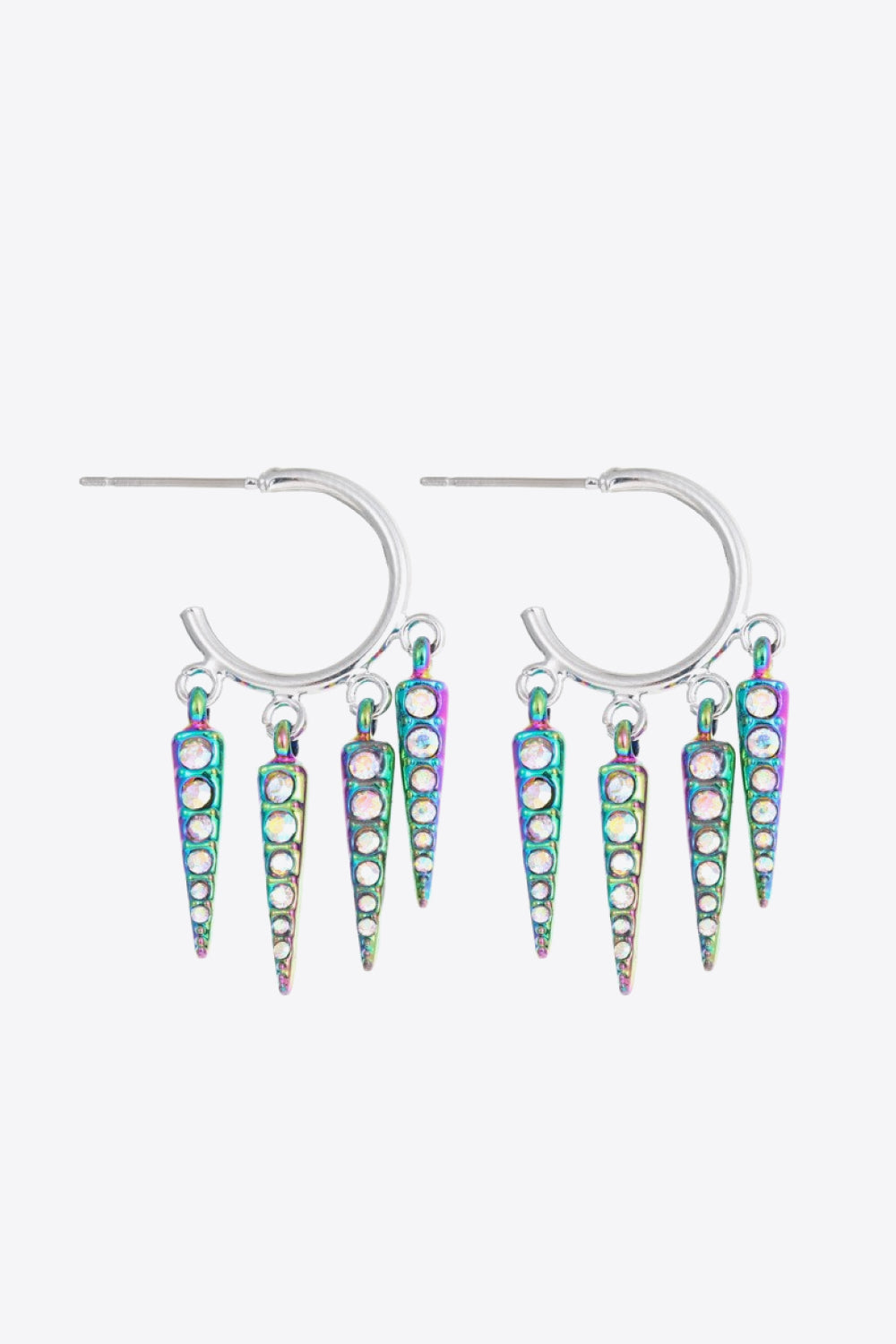 Multi-Colored Rhinestone Geometric Earrings - AllIn Computer
