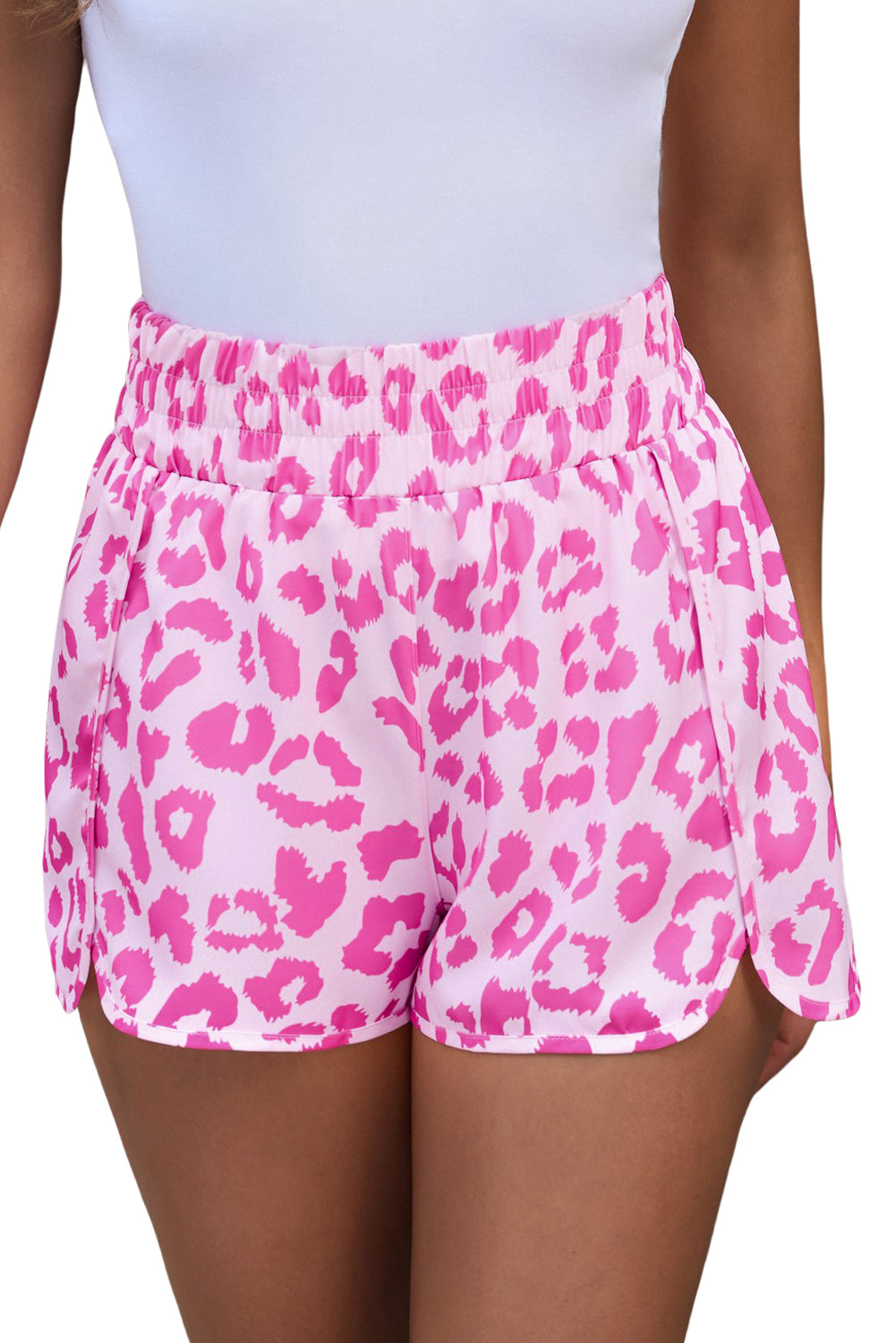 Leopard Elastic Waist Shorts - AllIn Computer