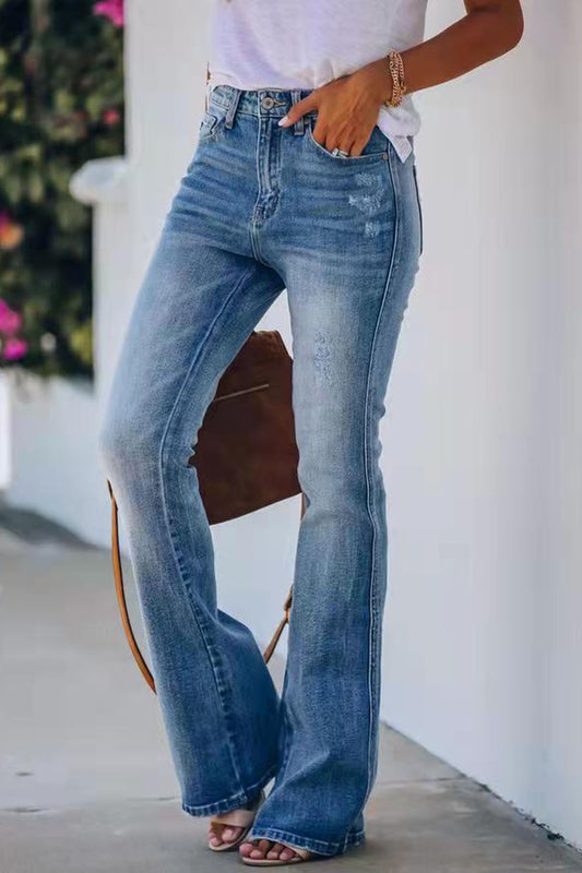 Buttoned Long Jeans - AllIn Computer