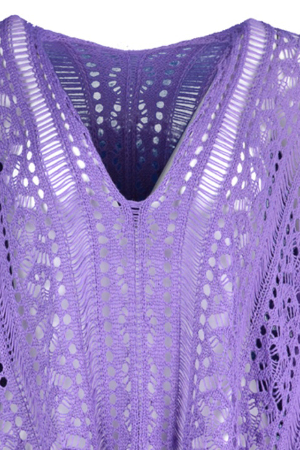 Cutout V-Neck Cover-Up with Tassel - AllIn Computer