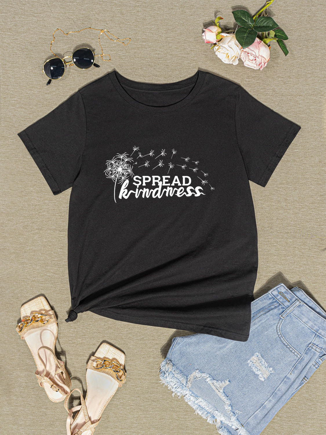 SPREAD KINDNESS Round Neck T-Shirt - AllIn Computer