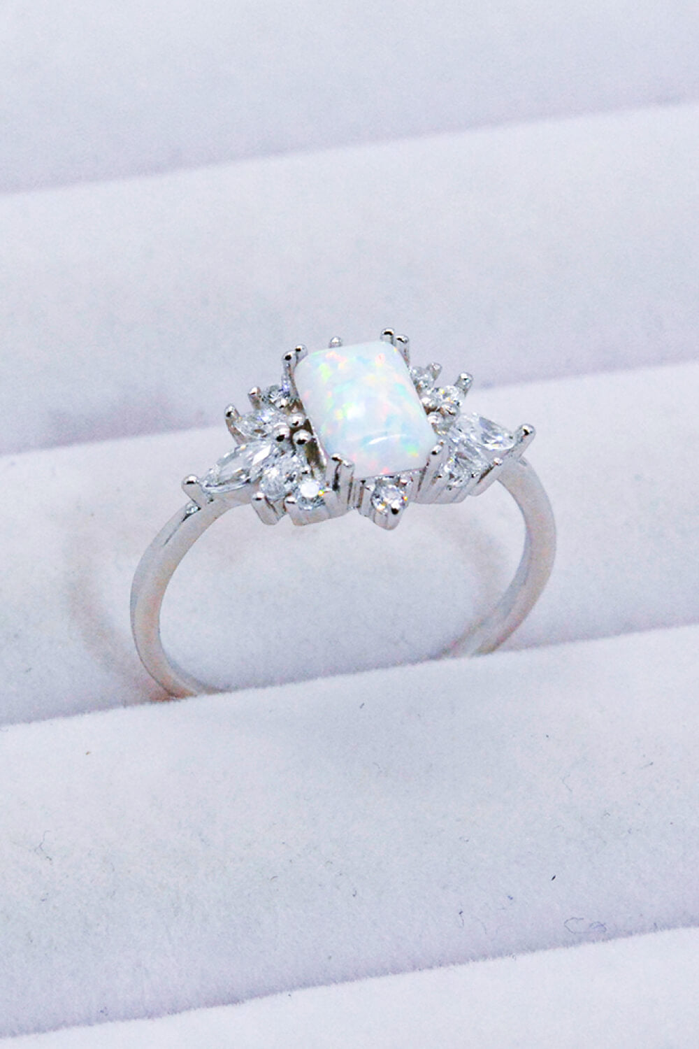 925 Sterling Silver Zircon and Opal Ring - AllIn Computer