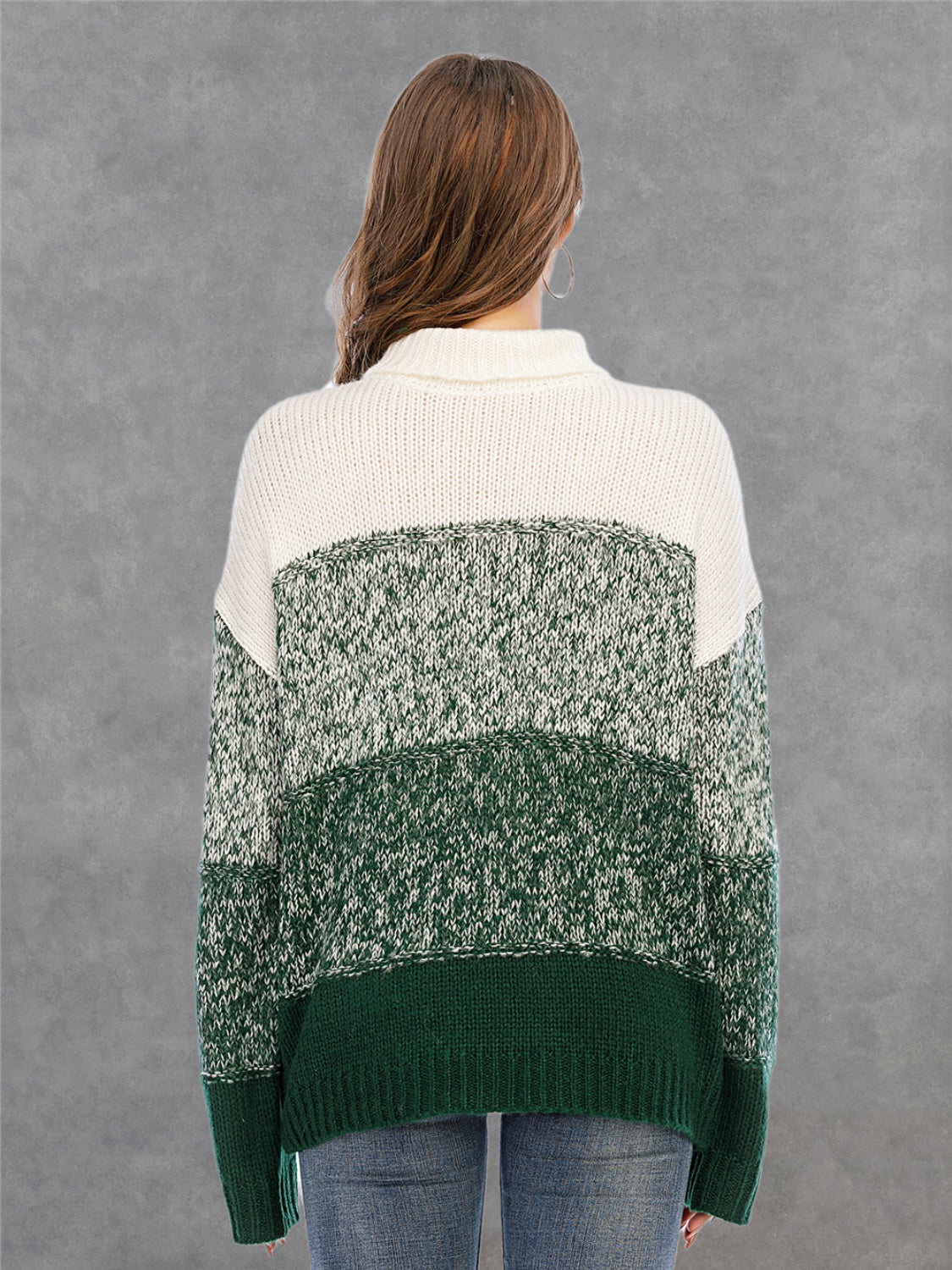 Color Block Turtleneck Sweater - AllIn Computer