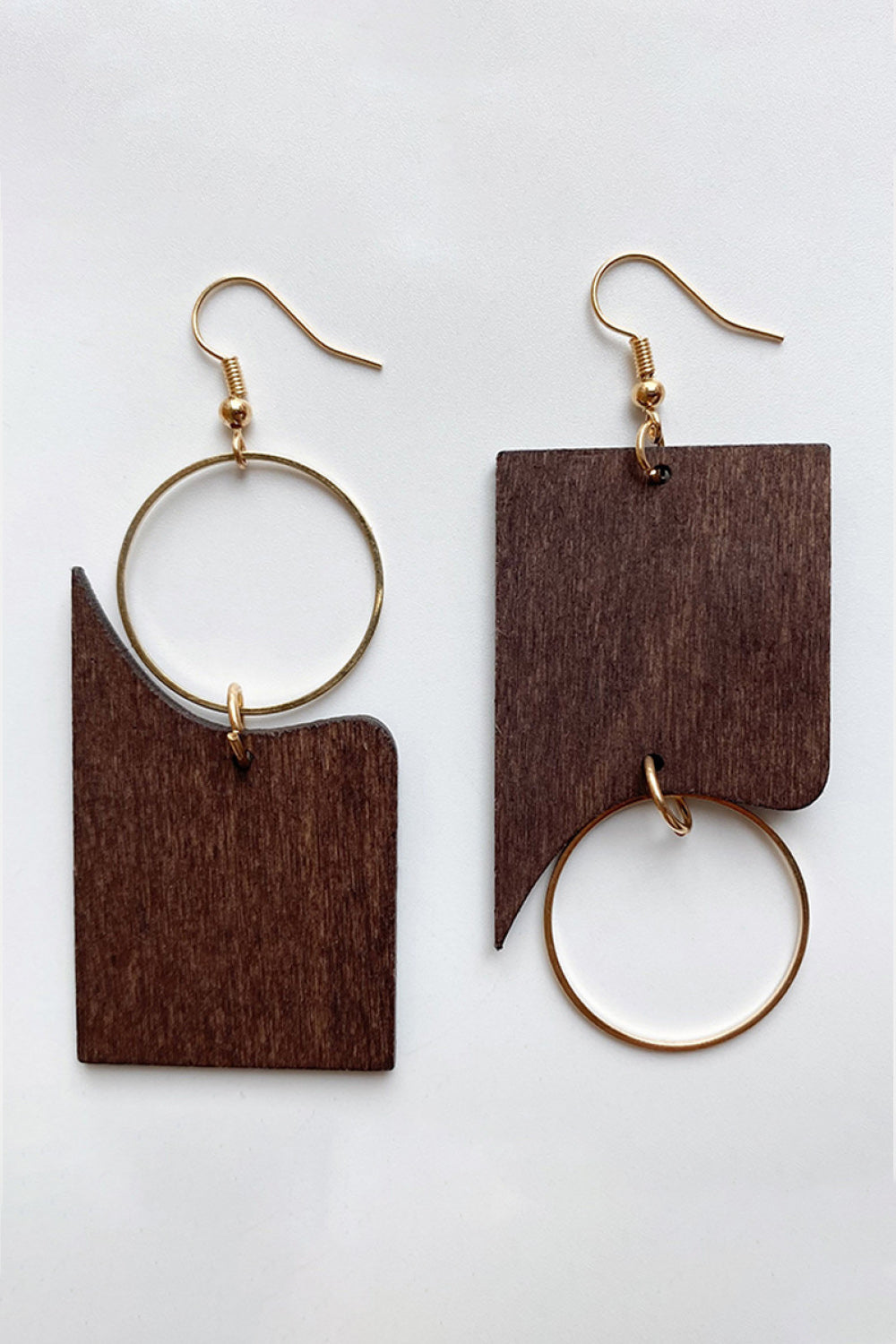 Geometrical Shape Wooden Dangle Earrings - AllIn Computer