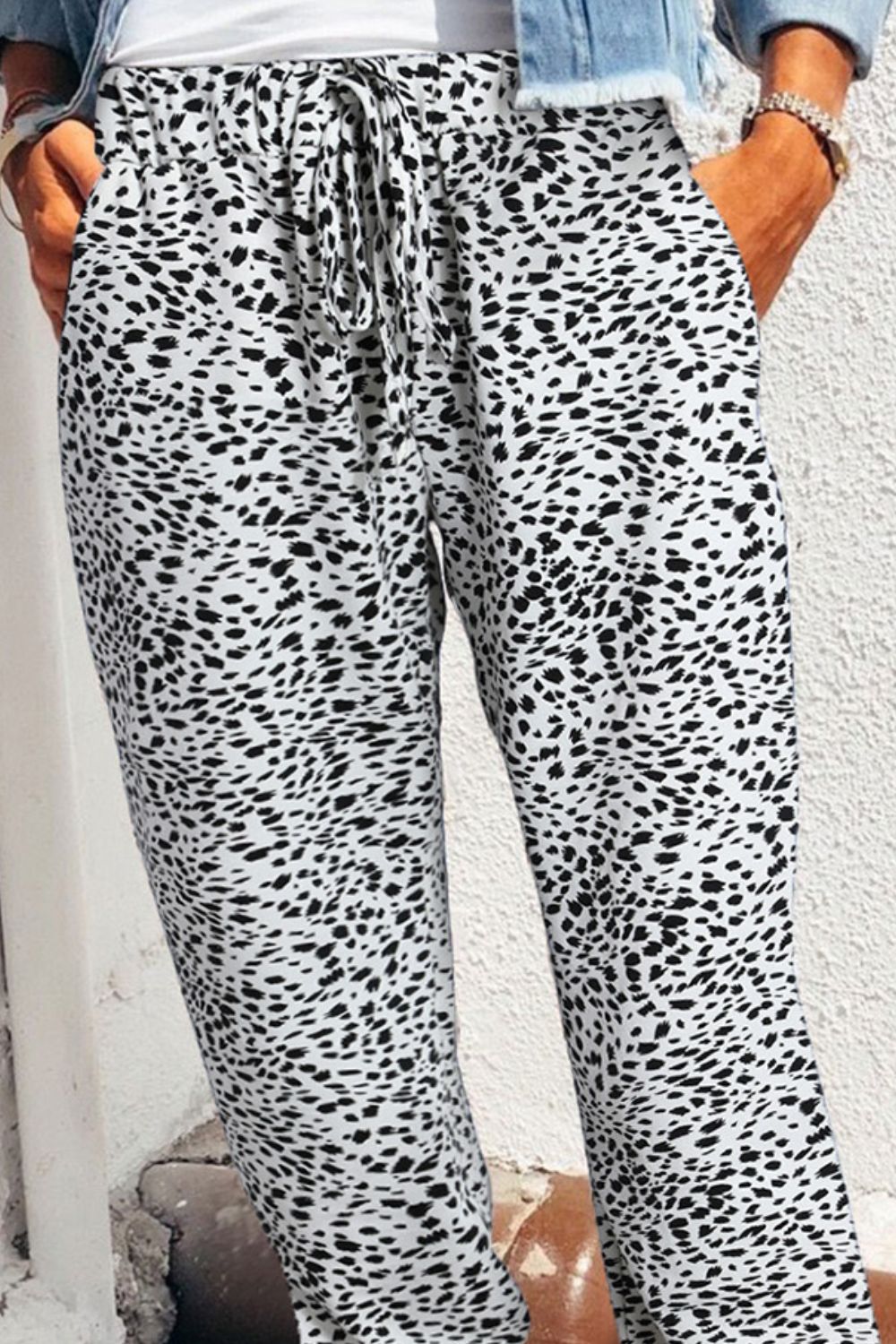 Leopard Pocketed Long Pants - AllIn Computer