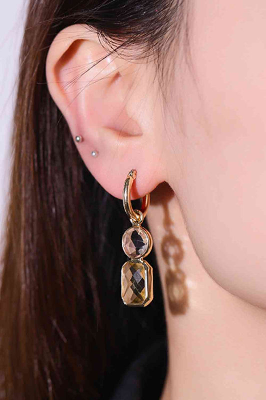 Glass Stone Decor Copper Earrings - AllIn Computer
