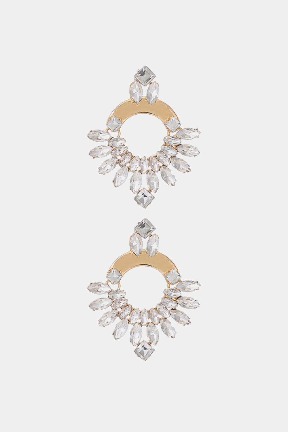 Rhinestone Copper Dangle Earrings - AllIn Computer