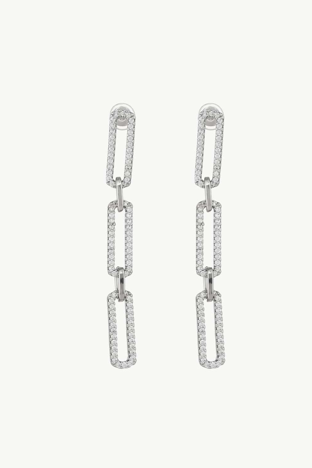 Rhinestone Chunky Chain Drop Earrings - AllIn Computer