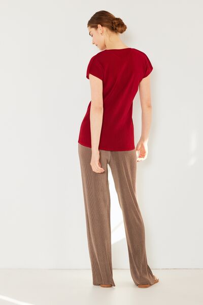 Marina West Swim Rib Pleated Cap Sleeve Top - AllIn Computer