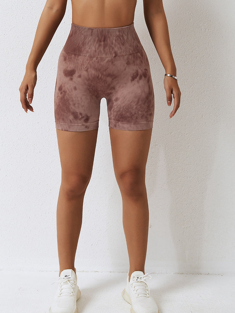 Tie Dye Wide Waistband Slim Fit Sports Shorts - AllIn Computer