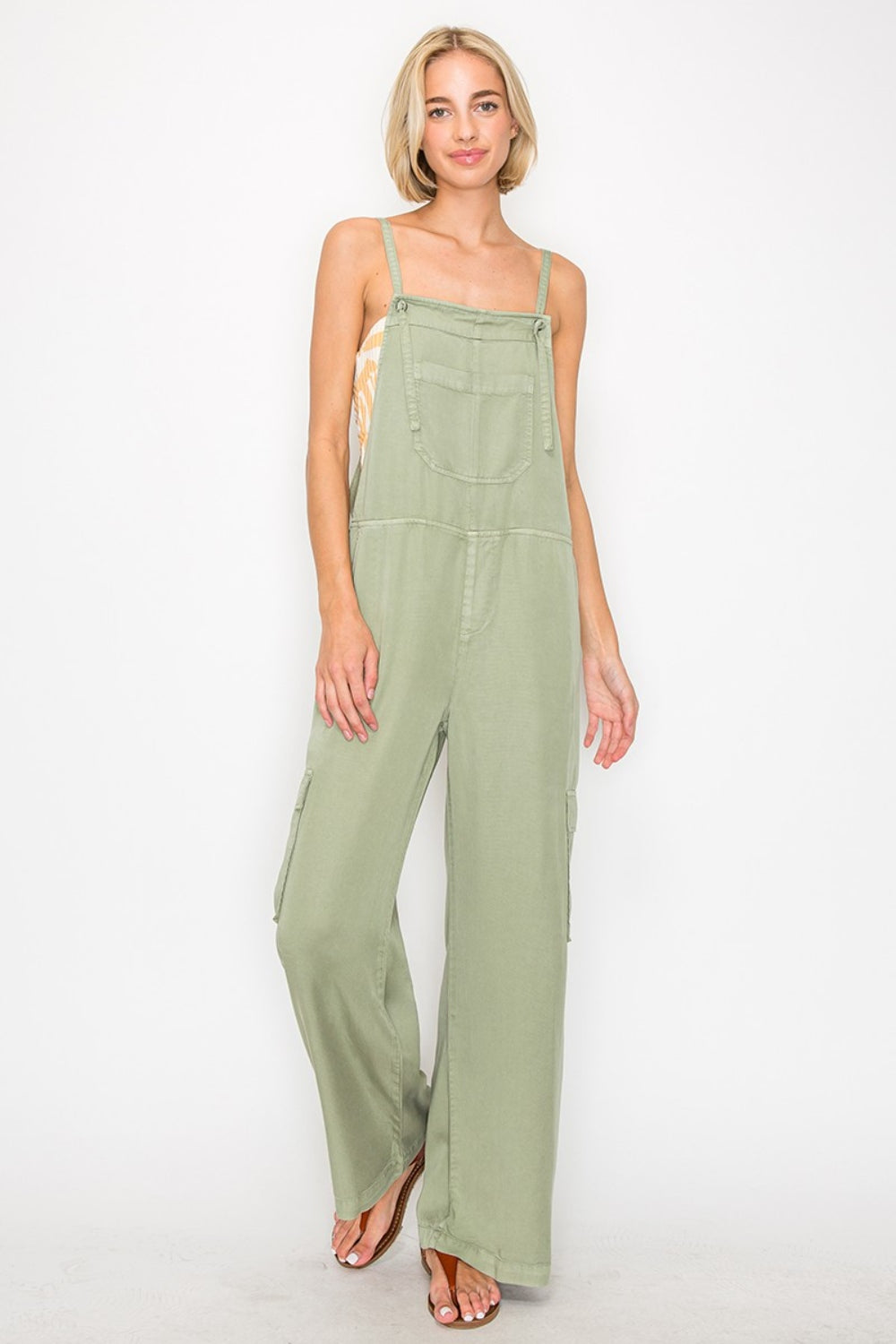 RISEN Wide Leg Tencel Overalls - AllIn Computer