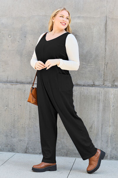 Double Take Full Size Sleeveless Straight Jumpsuit - AllIn Computer