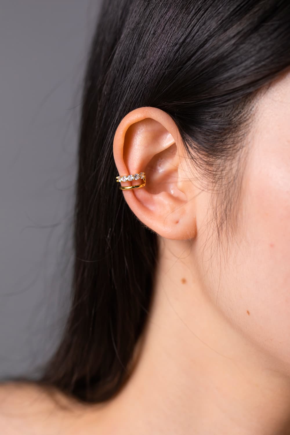 Zircon Double-Layered Single Cuff Earring - AllIn Computer