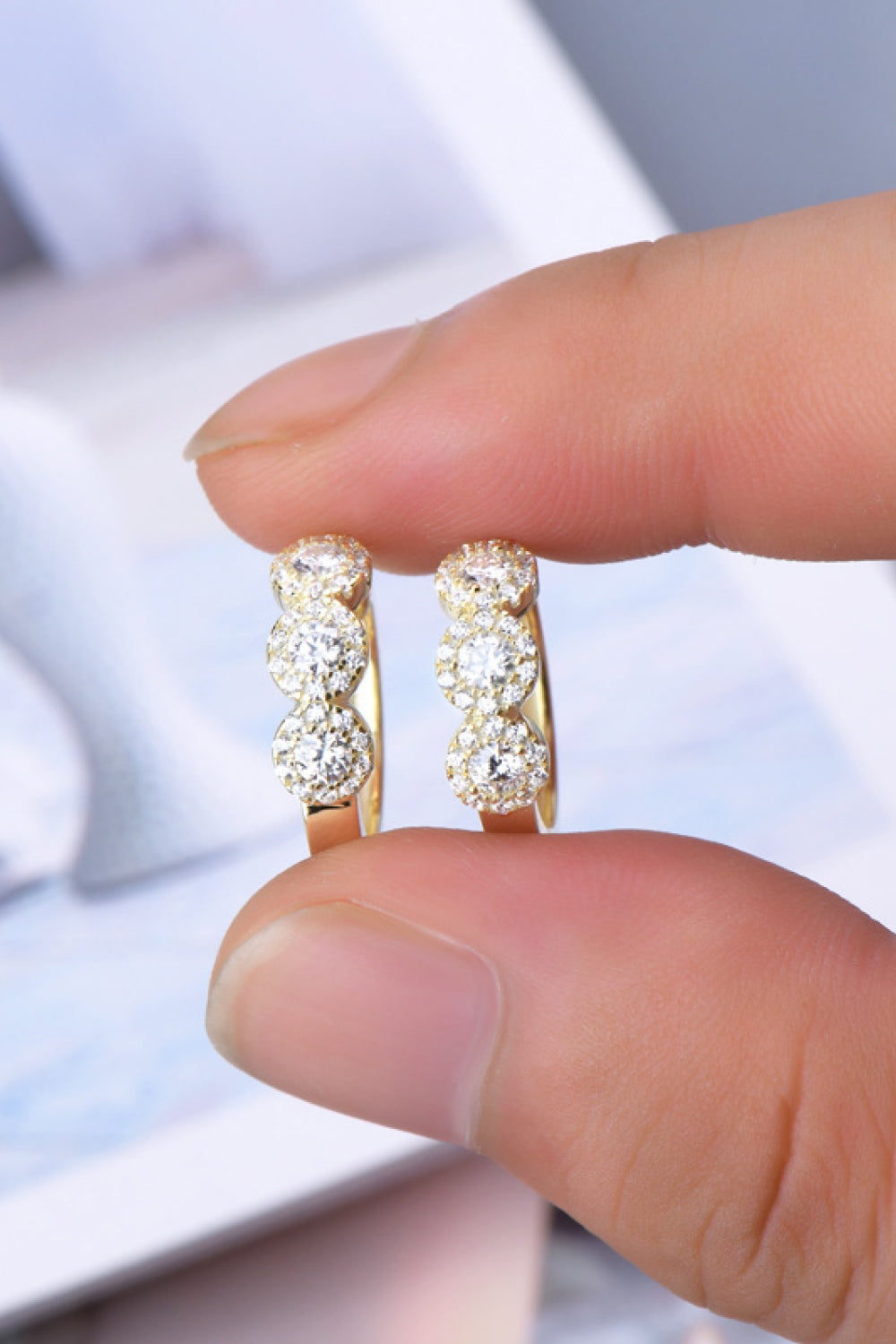 Moissanite 925 Sterling Silver Huggie Earrings - AllIn Computer