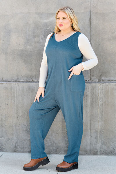 Double Take Full Size Sleeveless Straight Jumpsuit - AllIn Computer