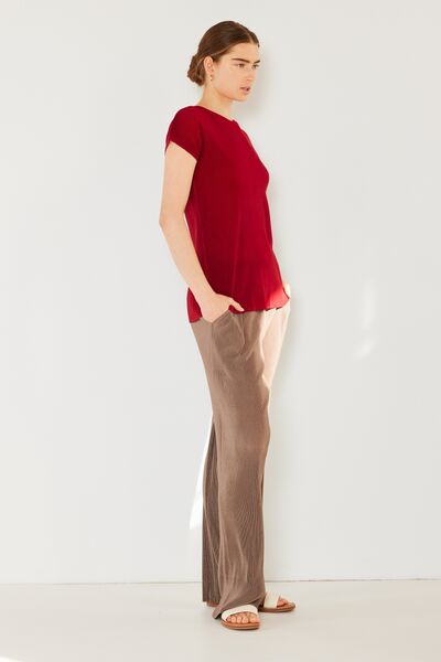 Marina West Swim Rib Pleated Cap Sleeve Top - AllIn Computer