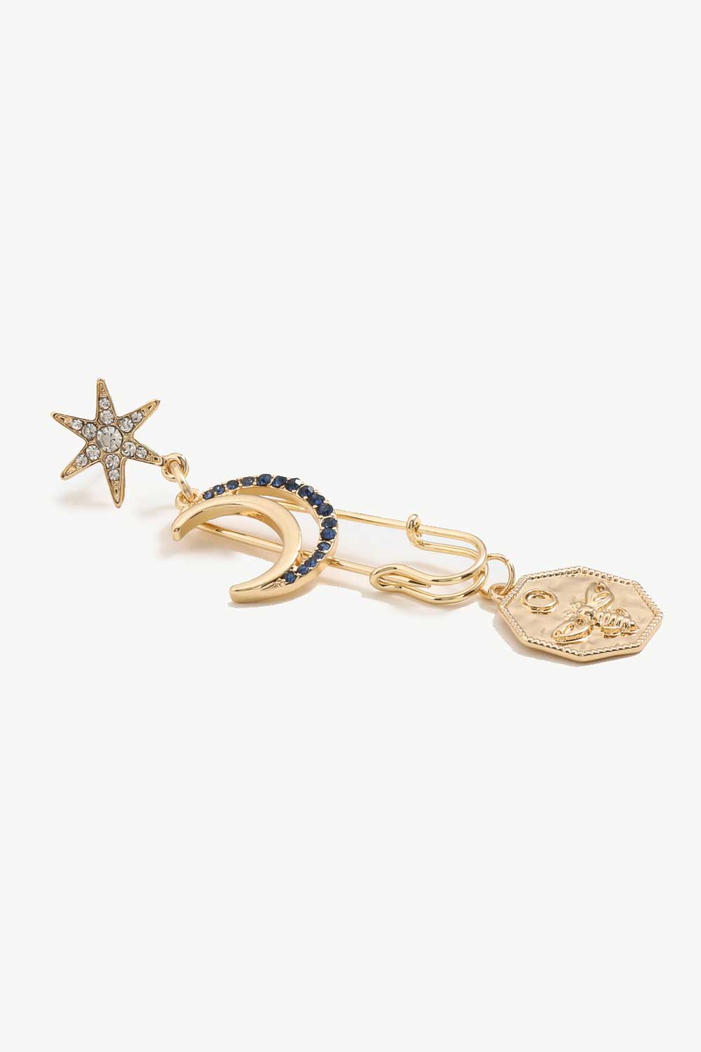 5-Pairs Wholesale Inlaid Rhinestone Moon and Star Drop Earrings - AllIn Computer