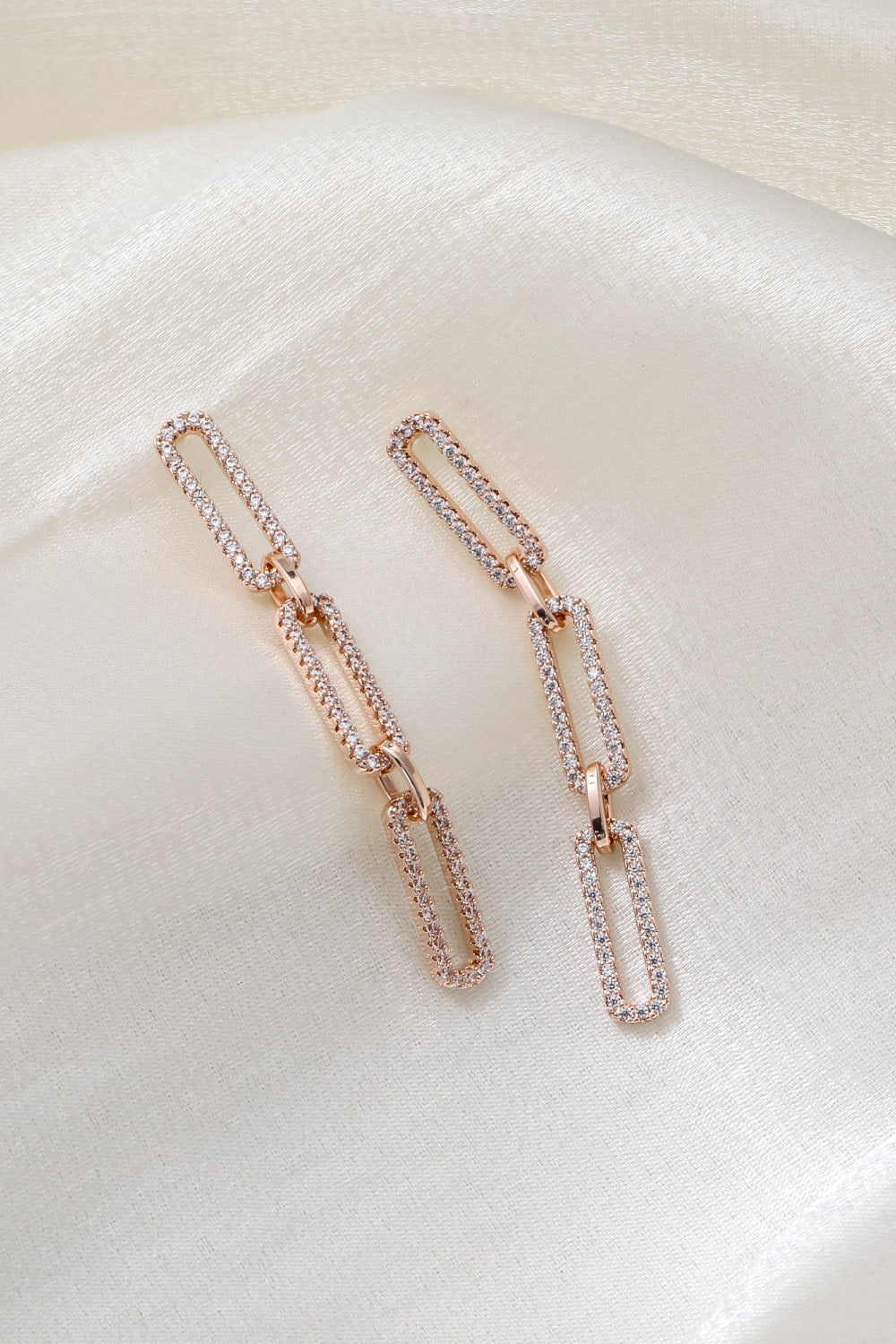 Rhinestone Chunky Chain Drop Earrings - AllIn Computer