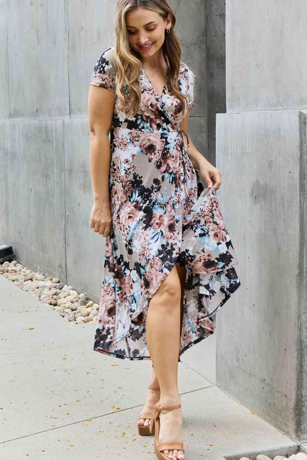 Heimish Give Me Roses Full Size Floral Maxi Wrap Dress - AllIn Computer