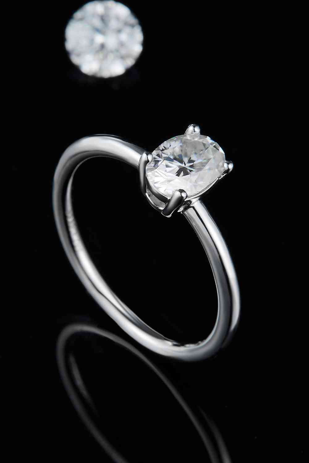 1 Carat Moissanite 925 Sterling Silver Solitaire Ring - AllIn Computer