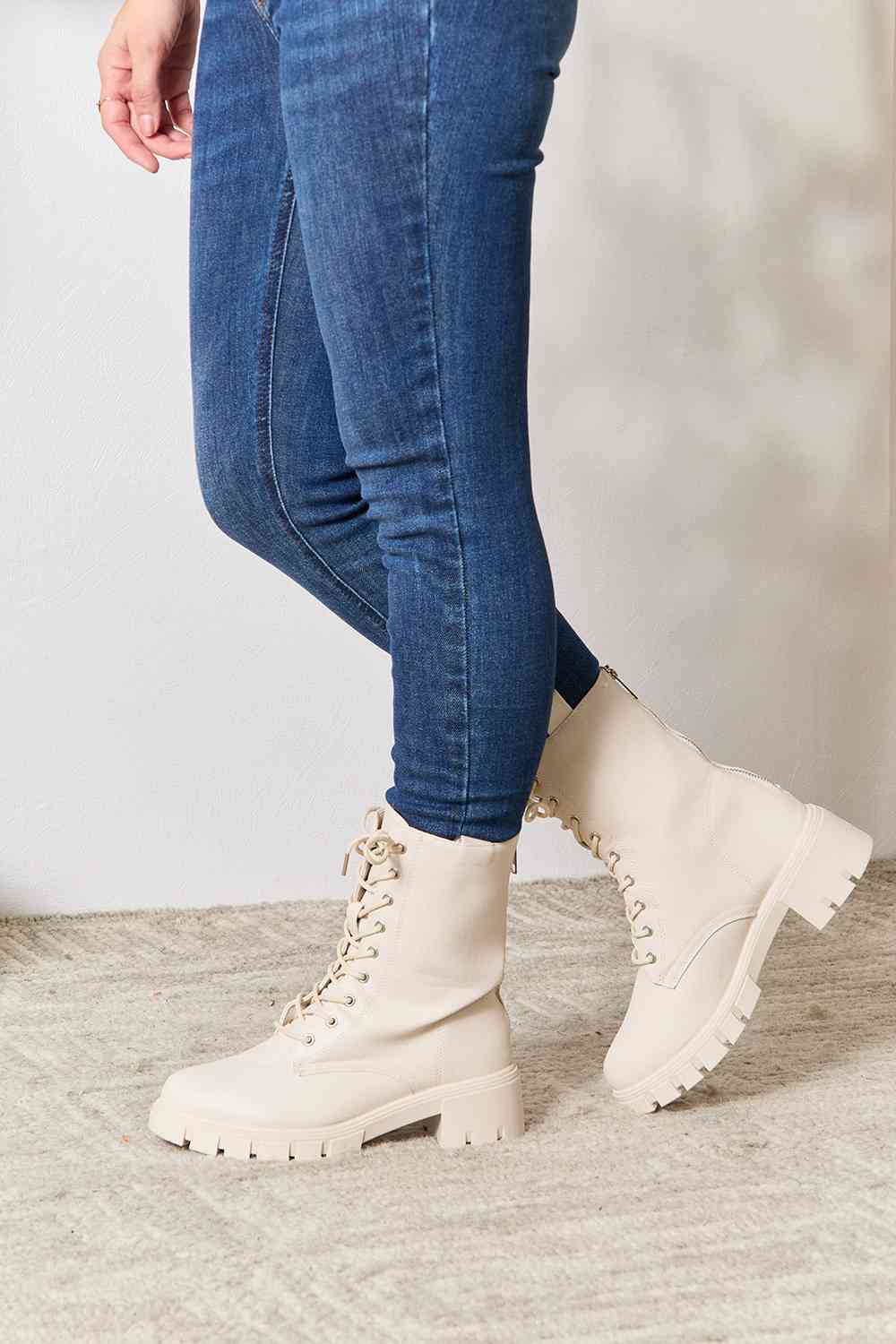 East Lion Corp Zip Back Lace-up Front Combat Boots - AllIn Computer
