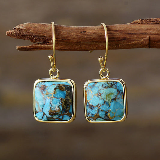 Square Copper Drop Earrings - AllIn Computer
