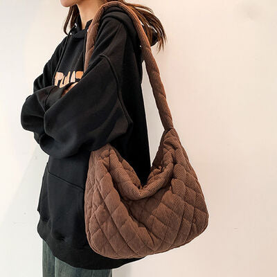 Corduroy Medium Shoulder Bag - AllIn Computer