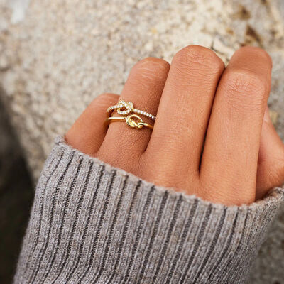 925 Sterling Silver Double-Layered Knot Ring - AllIn Computer