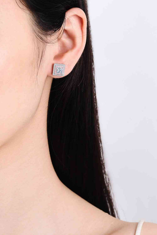 Moissanite Square Stud Earrings - AllIn Computer